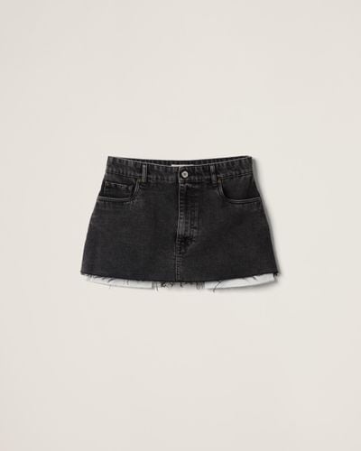 Miu Miu Denim Miniskirt - Black
