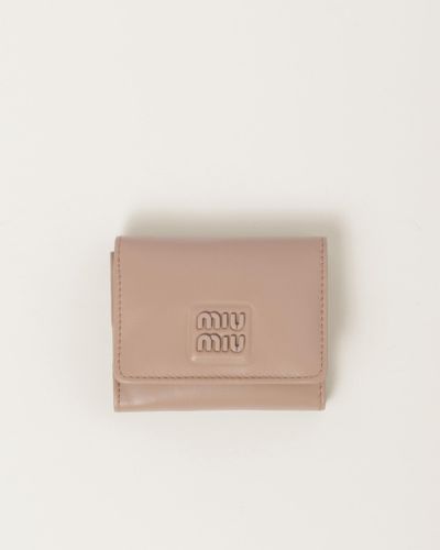 Miu Miu Small Leather Wallet - Natural