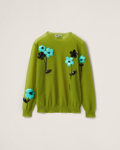 Miu Miu Nylon Sweater - Green