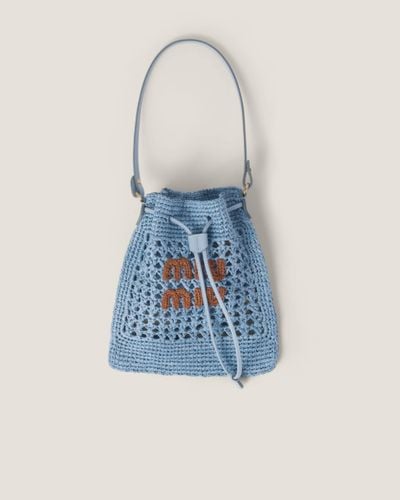 Miu Miu Woven Fabric Mini-Bag - Blue