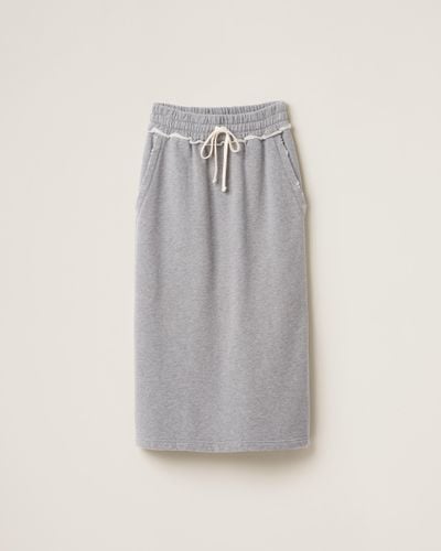 Miu Miu Cotton Fleece Skirt - Gray