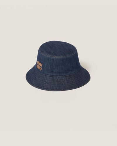 Miu Miu Denim Bucket Hat - Blue