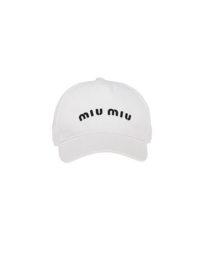 Miu Miu Logo Baseball Cap - White