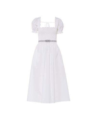Miu Miu Poplin Dress - White
