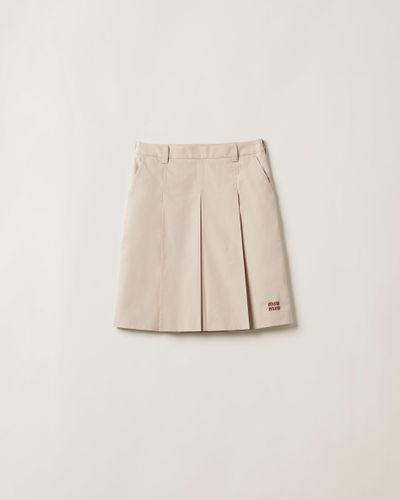 Miu Miu Panama Cotton Skirt - Natural