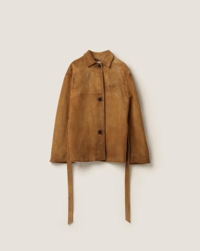 Miu Miu Leather Jacket - Brown