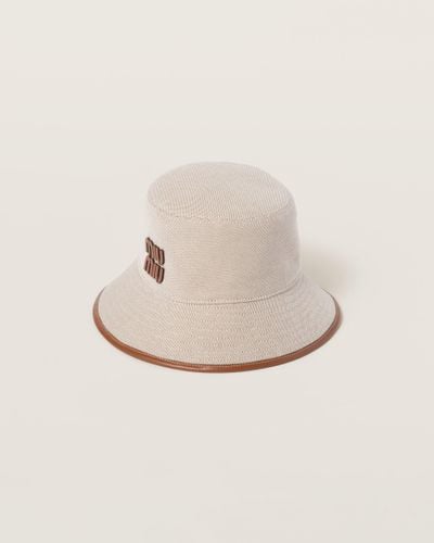 Miu Miu Canvas Bucket Hat - White