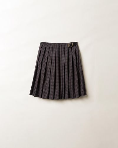 Miu Miu Gingham Check Skirt - Black
