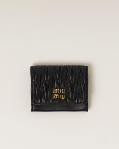 Miu Miu Matelassé Nappa Leather Card Holder - Black