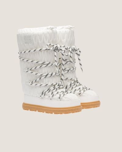 Miu Miu Recycled Nylon Après-ski Boots - White