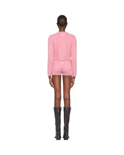 Miu Miu Bouclé Shorts - Pink