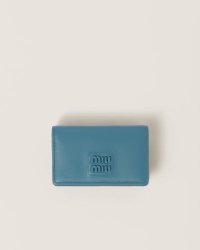 Miu Miu Leather Card Holder - Blue