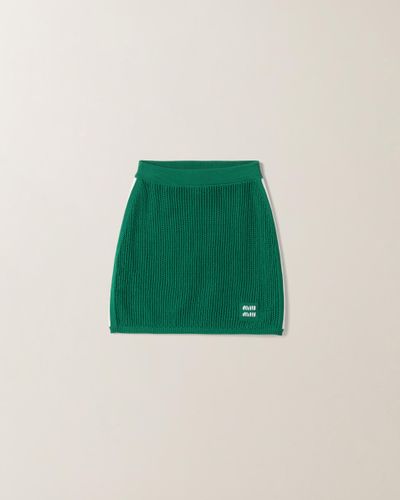 Miu Miu Cotton Knit Sweater - Green
