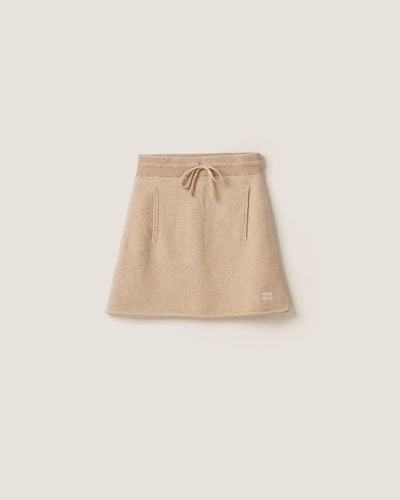 Miu Miu Wool And Cashmere Skirt - Natural