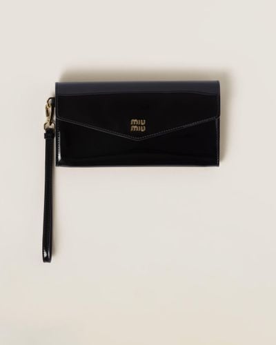Miu Miu Patent Leather Card Holder - Black
