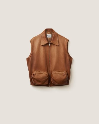 Miu Miu Nappa Leather Vest - Brown