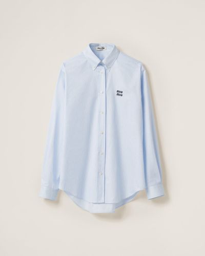 Miu Miu Striped Cotton Shirt - Blue