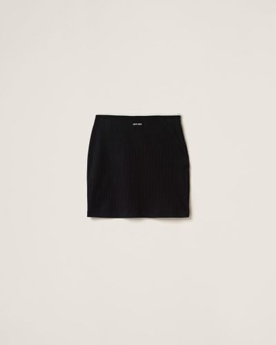 Miu Miu Cotton Skirt - Black