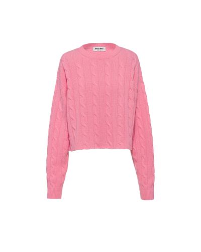 Miu Miu Crew-neck Cashmere Sweater - Pink