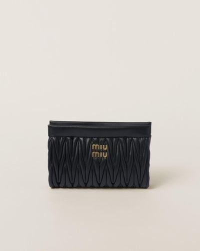 Miu Miu Matelassé Nappa Leather Clutch - Black