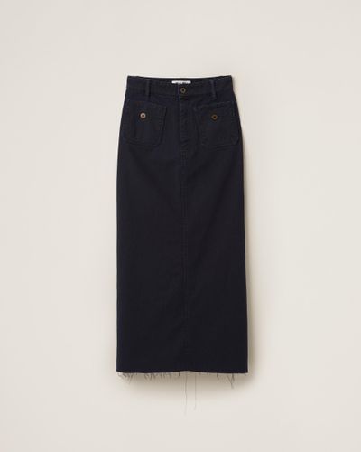 Miu Miu Garment-dyed Drill Midi-skirt - Black