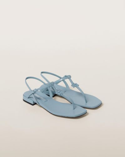 Miu Miu Patent Thong Sandals - Blue