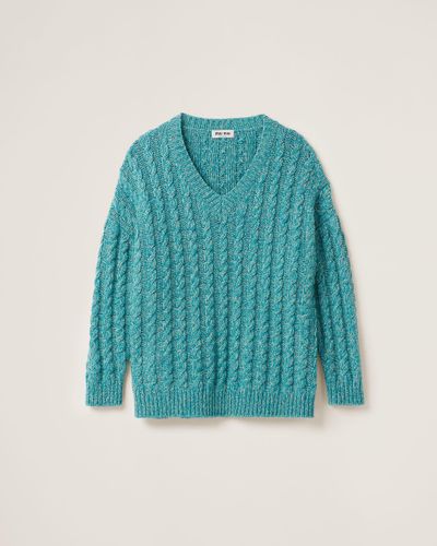 Miu Miu Wool And Cashmere Sweater - Blue