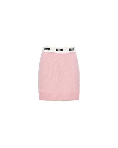 Miu Miu Cashmere Skirt - Pink