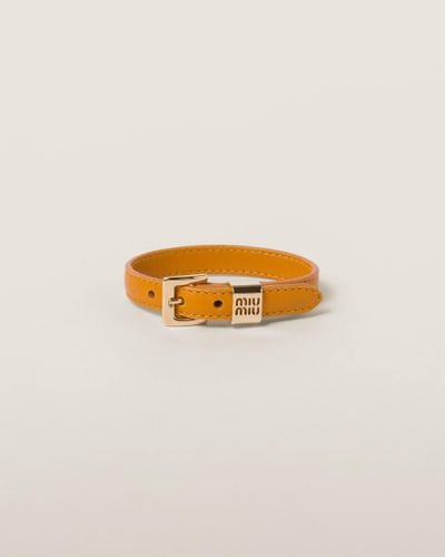 Miu Miu Leather Bracelet - Metallic