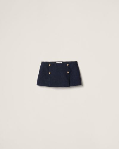 Miu Miu Tweed Miniskirt - Blue