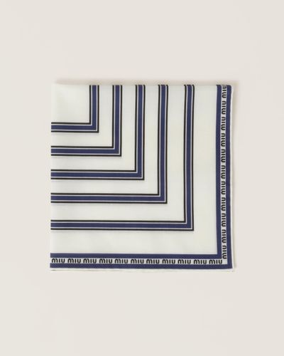 Miu Miu Printed Poplin Scarf - Blue