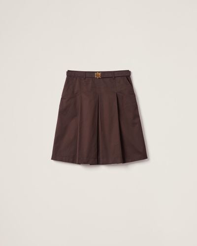 Miu Miu Gabardine Skirt - Brown