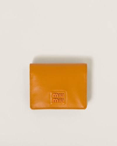 Miu Miu Small Leather Wallet - Orange