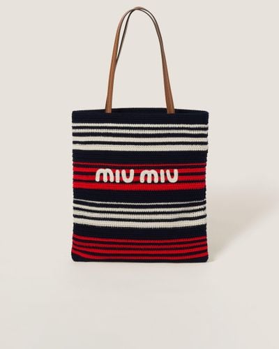 Miu Miu Crochet Tote Bag - Red