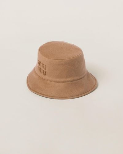 Miu Miu Wool Bucket Hat - Natural