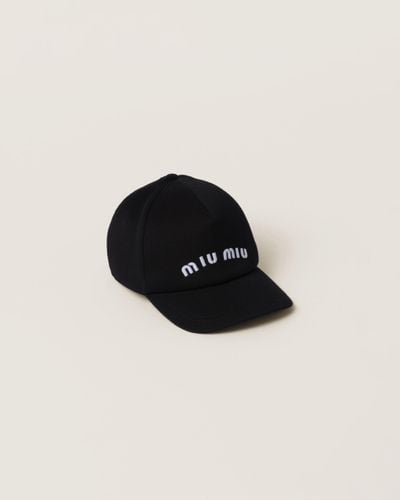 Miu Miu Brand-embroidered Velour Cap - Black