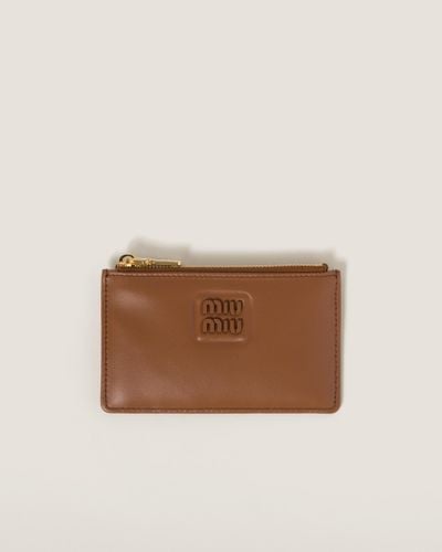 Miu Miu Leather Envelope Wallet - Brown