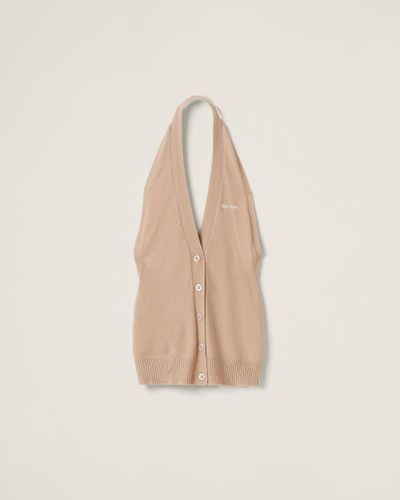 Miu Miu Cashmere Knit Vest - Natural