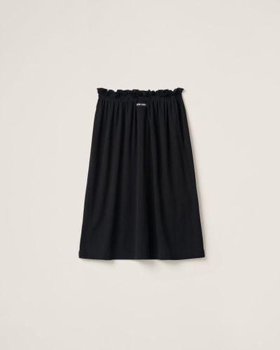 Miu Miu Ribbed Jersey Skirt - Black