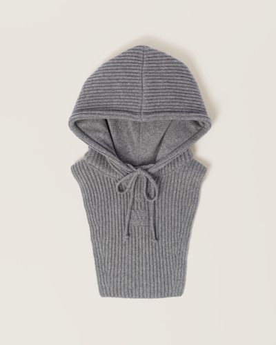 Miu Miu Wool And Cashmere Knit Hoodie Dickey - Grey