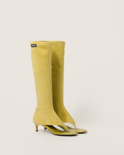 Miu Miu Knee-high Thong Boots - Yellow