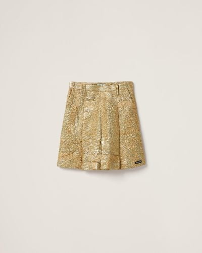 Miu Miu Cloquet Lamé Jacquard Skirt - Natural