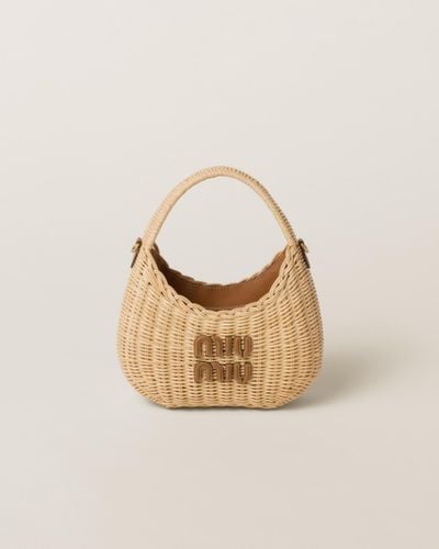 Miu Miu Wander Wicker Hobo Bag - Metallic