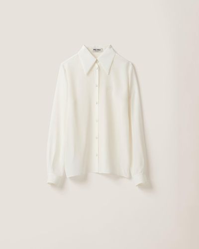 Miu Miu Crepe De Chine Shirt - Natural
