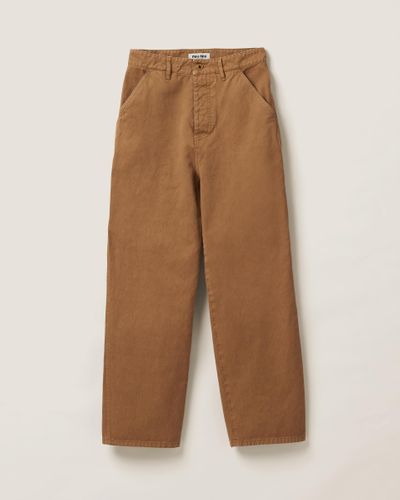 Miu Miu Garment-dyed Gabardine Pants - Brown