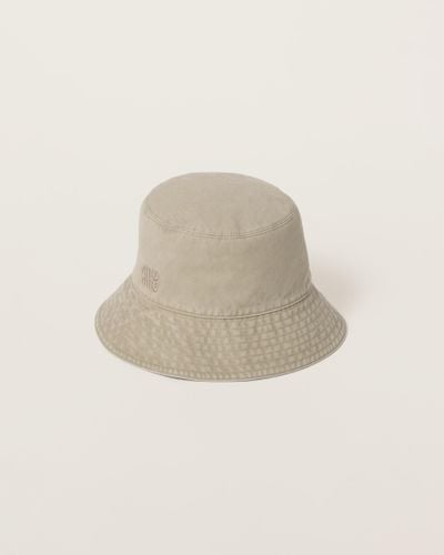 Miu Miu Gabardine Bucket Hat - Natural