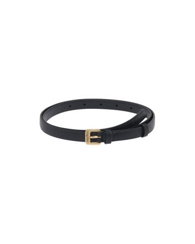 Miu Miu Nappa Leather Belt - Black