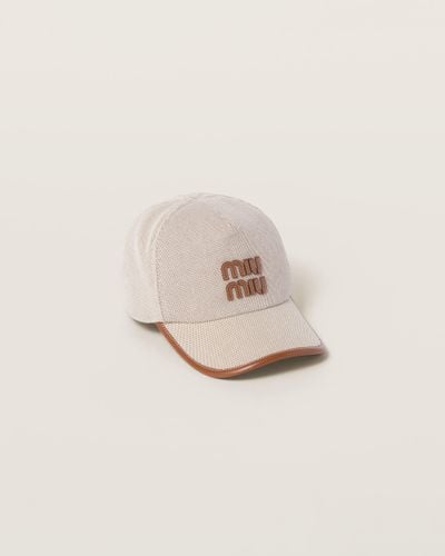 Miu Miu Canvas Baseball Hat - White