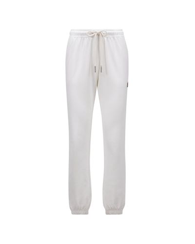 Moncler Logo Patch Sweatpants White - Gray