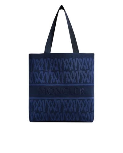 Moncler Monogram Knit Tote Bag - Blue